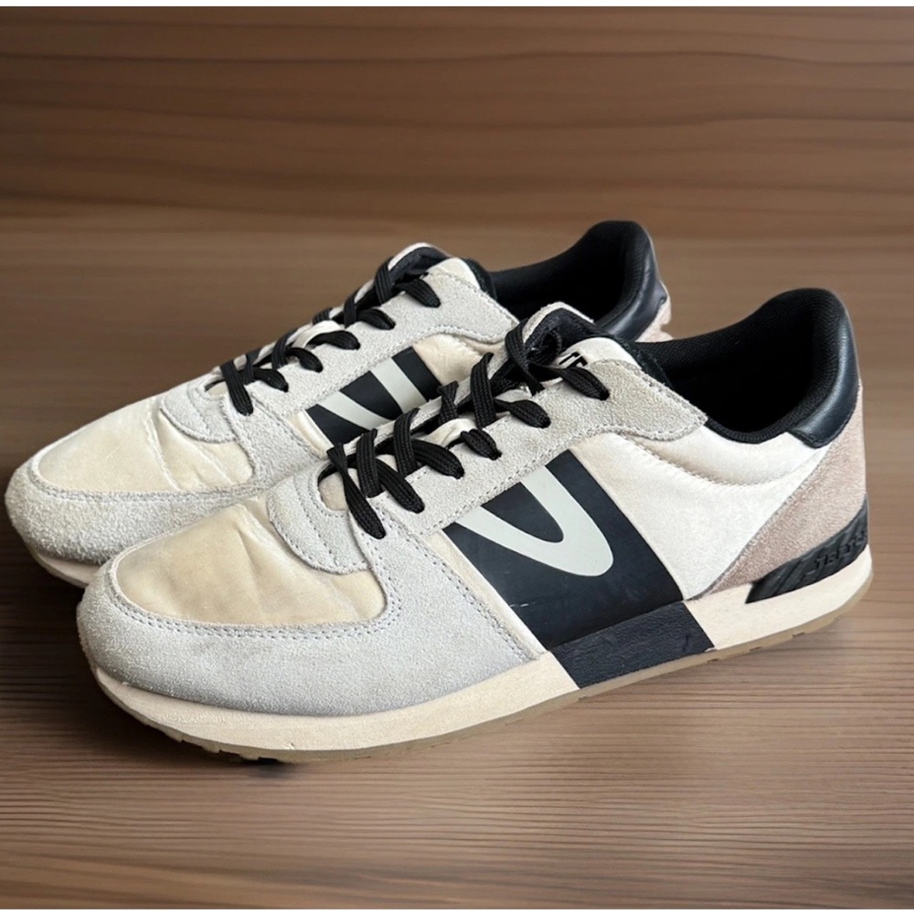 Women’s Tretorn Loyola Sneakers Beige Black Metallic Size 8 Retro Colorblock